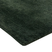 Deep forest green textured rug, featuring a subtle, soft sheen and a rich, uniform color for elegant decor.