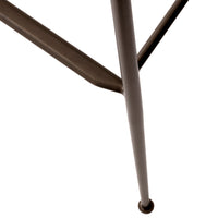 Brown metal table leg with a sleek, minimal design, featuring a smooth finish and subtle curves.
