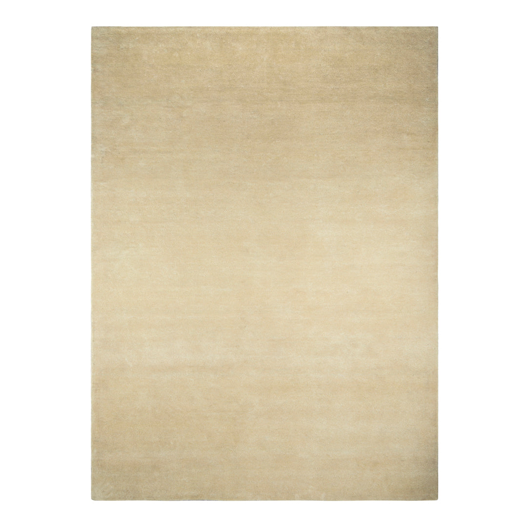 Light beige area rug with a soft, smooth gradient; no distinct patterns for a minimalist look.