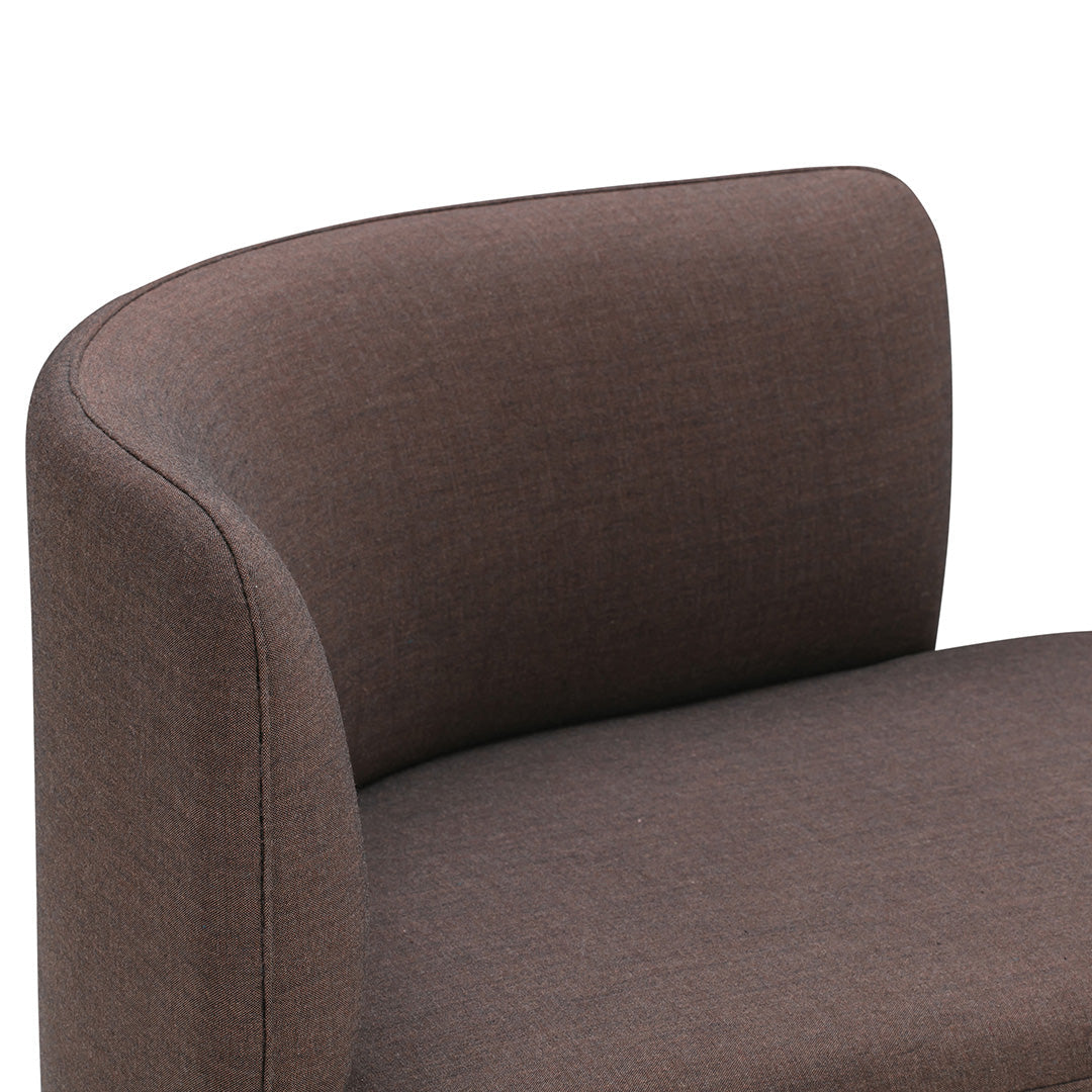 Brown textured fabric with a smooth curved backrest, ideal for modern interior designs.