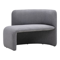 Sleek gray upholstered bench with a modern design and subtle texture for contemporary decor.