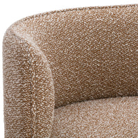 Textured fabric in warm brown with subtle white speckles, creating a cozy yet modern pattern.