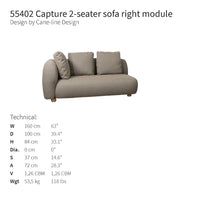 Beige 2-seater sofa with soft, curved design and plush cushions, ideal for modern living spaces.