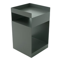 Sleek dark gray metal storage box with minimalist design and no visible patterns. Ideal for modern decor.