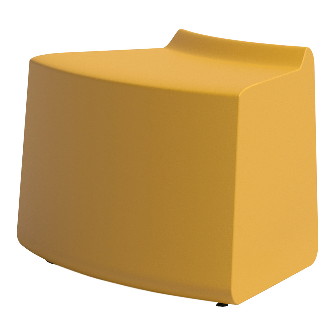 Bright yellow modern stool with a sleek, smooth design and no visible patterns. Perfect for contemporary spaces.