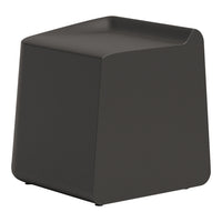 Matte black geometric stool with smooth, modern lines and no visible patterns. Perfect for contemporary decor.