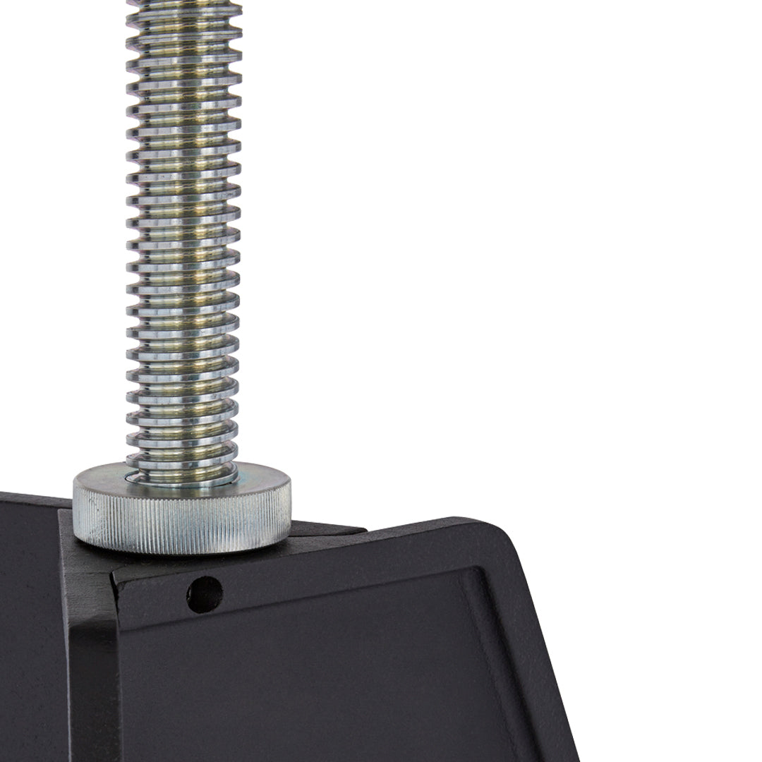 Black base with a metallic spiral screw, featuring a sleek, modern design. Ideal for contemporary decor.