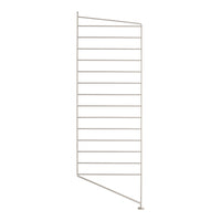 Sleek silver metal wall-mounted rack with horizontal lines and a modern, minimalistic design.