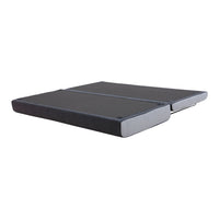 Black foldable platform with a smooth surface and subtle gray accents, ideal for versatile use.