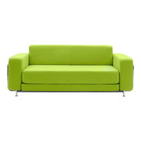 Vibrant lime green modern sofa with a sleek design and minimalist style, perfect for contemporary living spaces.