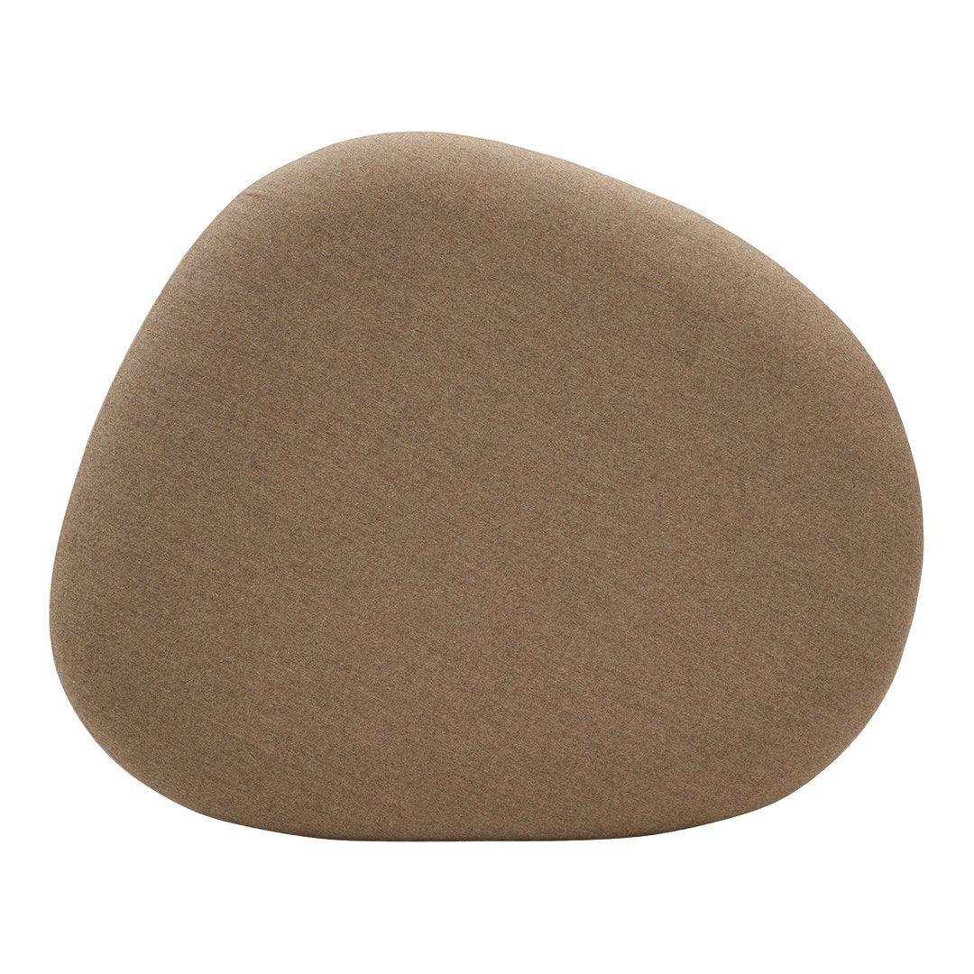 Brown stone-shaped cushion with a smooth texture and rounded edges, perfect for any modern decor.