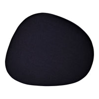 Black irregular-shaped cushion with a smooth texture, perfect for modern decor.