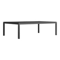 Sleek black rectangular coffee table with a minimalist design, featuring a smooth, solid surface and straight legs.