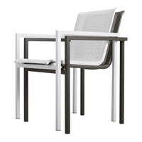 Modern chair featuring a sleek white and grey design with geometric patterns. Perfect for contemporary decor.