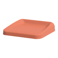 Terracotta square plate with a smooth surface and slightly rounded edges, perfect for modern dining.