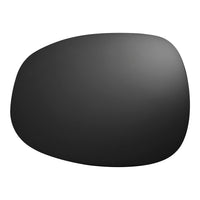 Sleek black, smooth surface; modern organic shape with a minimalist design perfect for contemporary decor.