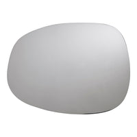 Stylish irregular-shaped mirror with a smooth, reflective silver surface, perfect for modern decor.