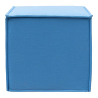 Solid light blue storage cube with a simple, clean design. Ideal for organizing any space.