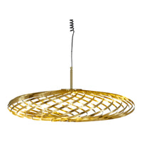 Gold lattice patterned pendant light, featuring a sleek design and modern finish, ideal for stylish interiors.