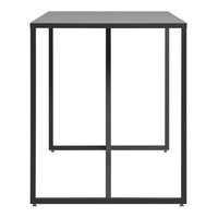 Simple black metal frame with a sleek gray tabletop, featuring clean lines and a modern design. Perfect for contemporary spaces.