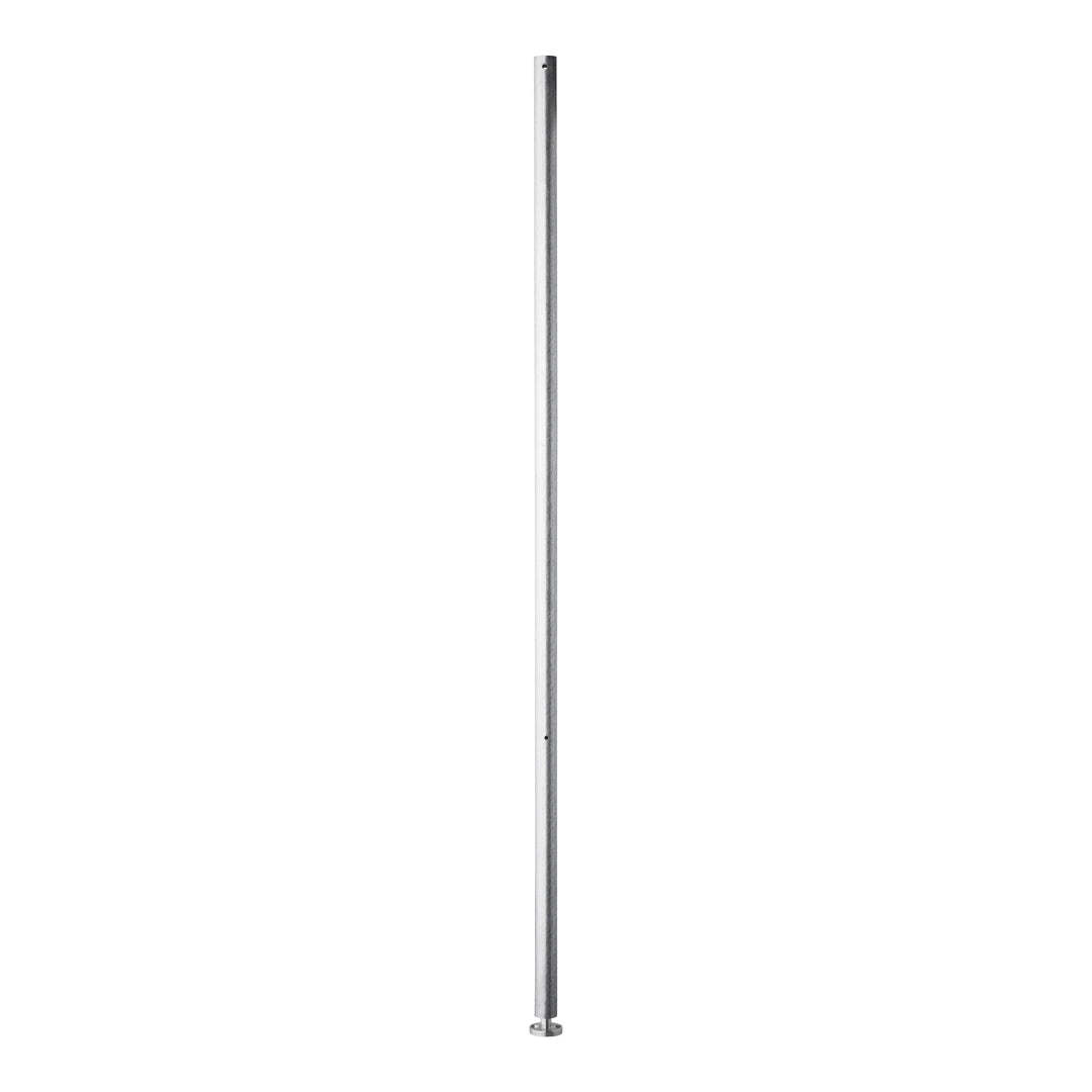 Sleek silver metal pole with a smooth, reflective surface and minimalist design, perfect for various applications.