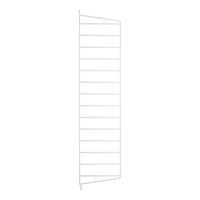 White metal wall-mounted drying rack with horizontal slats. Sleek design ideal for minimalist decor.