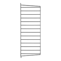 Black vertical wire rack with evenly spaced horizontal lines, featuring a minimalist design. Perfect for stylish organization.