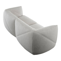 Light gray geometric sofa with modern, angular pattern design, ideal for contemporary interiors.