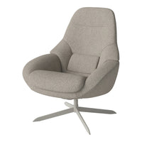 Modern gray swivel chair with soft, textured upholstery and a minimalist design. Ideal for stylish interiors.