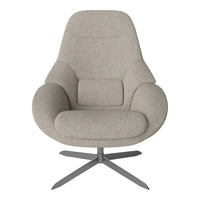 Light gray upholstered chair with a sleek, modern design and smooth contours. Ideal for stylish interiors.