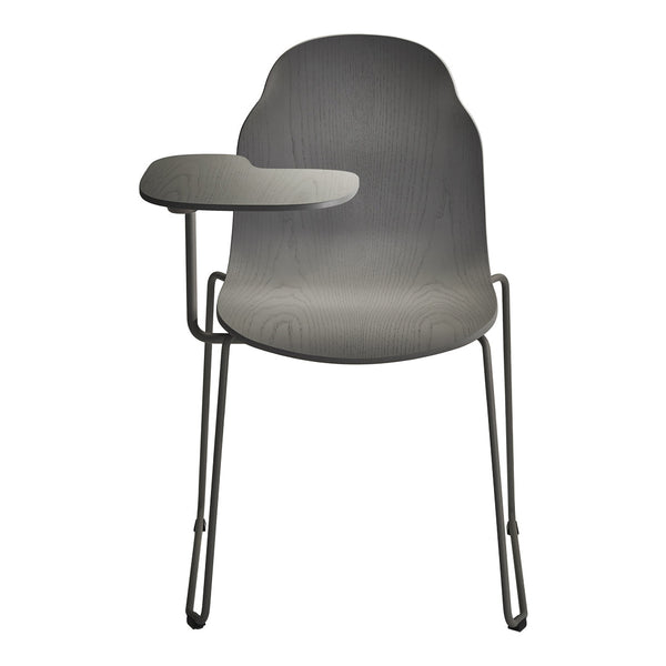 Body Side Chair w/ Writing Tablet - Sled Base - Wooden Frame
