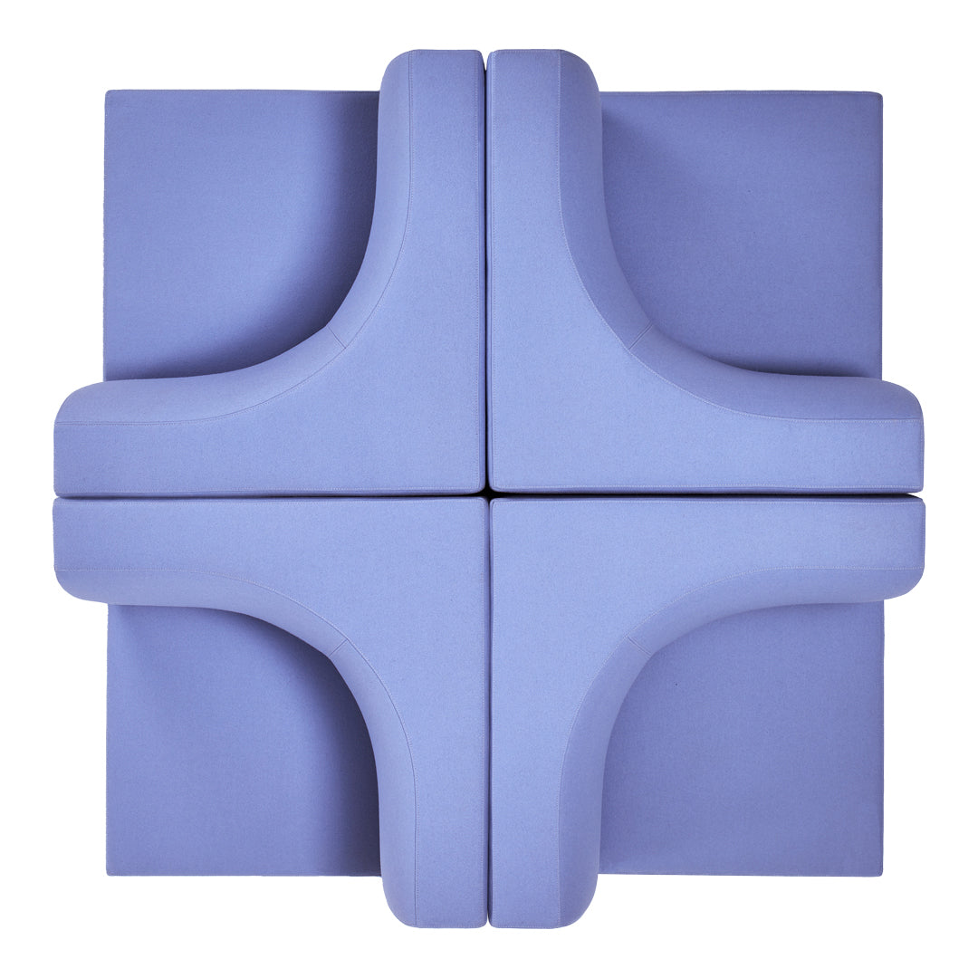 Light purple foam puzzle piece with smooth, rounded edges and a modern geometric design. Perfect for playful decor.