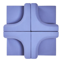 Light purple foam puzzle piece with smooth, rounded edges and a modern geometric design. Perfect for playful decor.