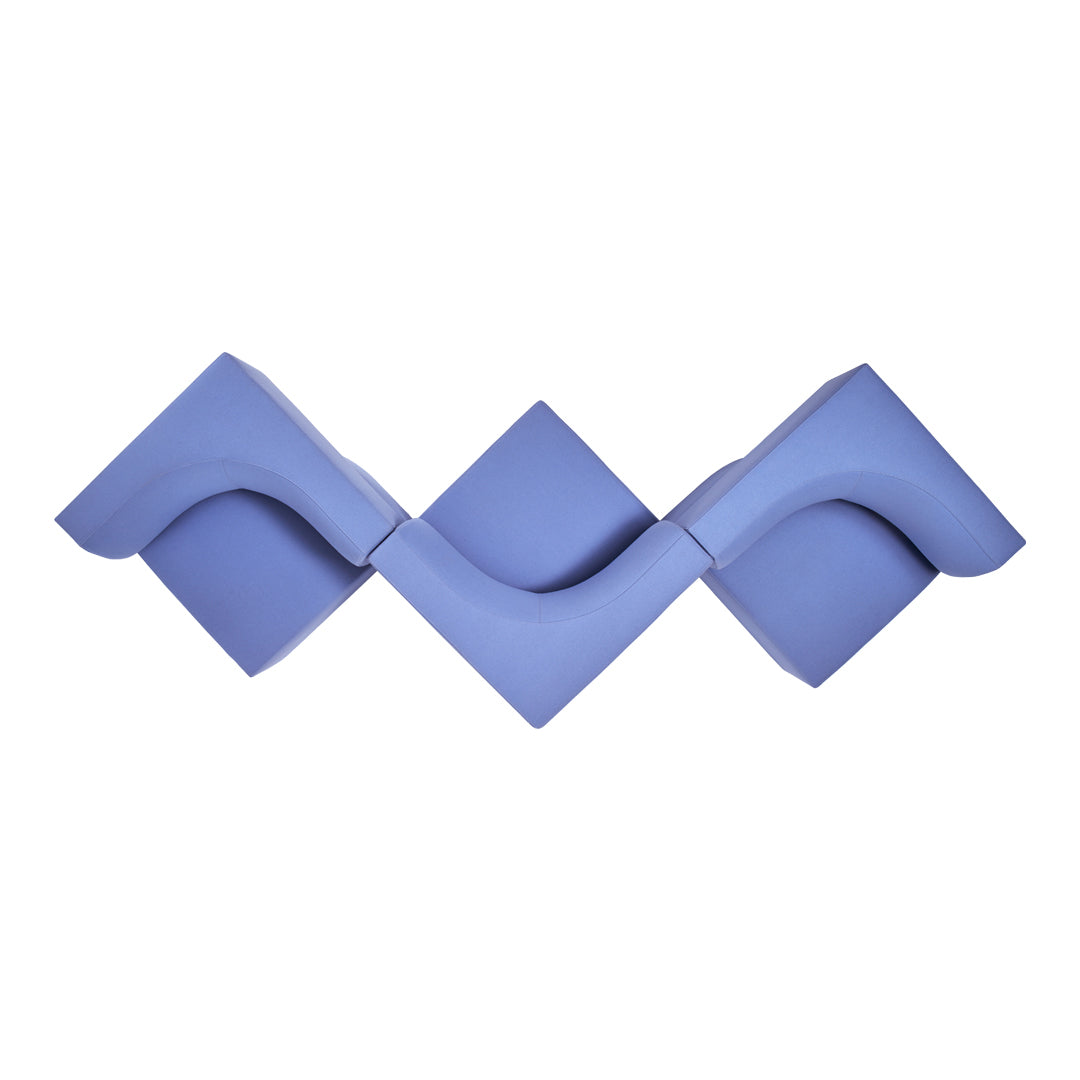 Wave-patterned design in soft lavender and deep blue hues, adding a stylish touch to any decor.