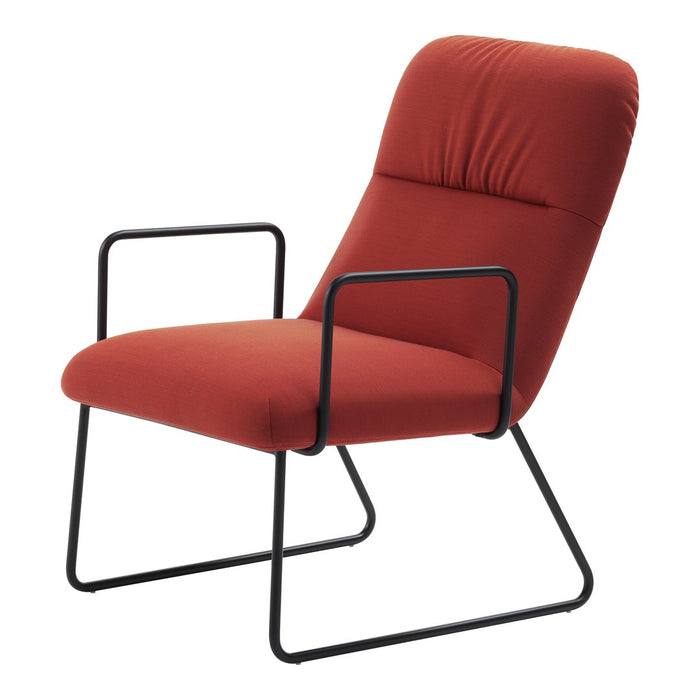 Elle Lounge Armchair w/ Metal Arms - Sled Base
