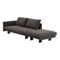 Modern gray sectional sofa with textured fabric and clean lines for a minimalist look. Ideal for contemporary decor.