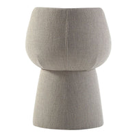 Light beige sculptural stool with a smooth, textured finish, featuring a minimalist design and soft, neutral tones.
