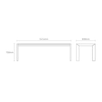 "Elegant minimalist table design with clean lines and a sleek, neutral color palette."