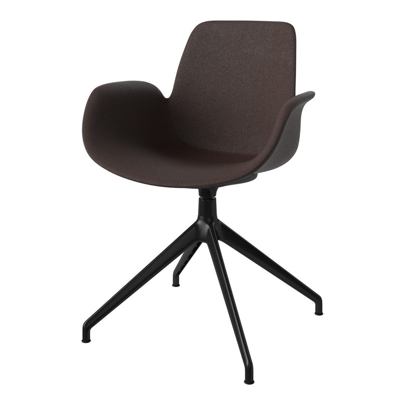 Seed Armchair - Upholstered - 4 - Star Base w/ Gliders - Black Lacquered Steel