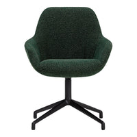 Green textured chair with a modern design and black metal base, adding a stylish touch to any space.