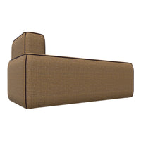 Brown textured sofa with a sleek design and contrasting dark trim, perfect for modern interiors.