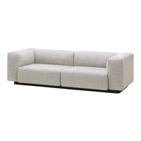 Modern light gray sofa with a sleek, minimalist design and soft texture. Ideal for contemporary living spaces.