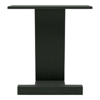 Sleek black wooden side table with a smooth finish and minimalist design, perfect for modern decor.