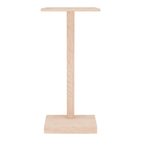Natural light wood pedestal stand with a minimalist design and smooth finish, perfect for modern decor.