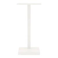 White minimalist display pedestal with a sleek, solid base and upright design. Ideal for showcasing items.