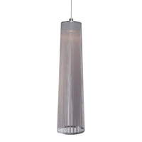 Gray pendant lamp featuring a sleek, ribbed pattern for modern decor. Elegant and stylish lighting solution.