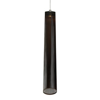 Sleek black pendant lamp with a vertical striped pattern, ideal for modern decor.