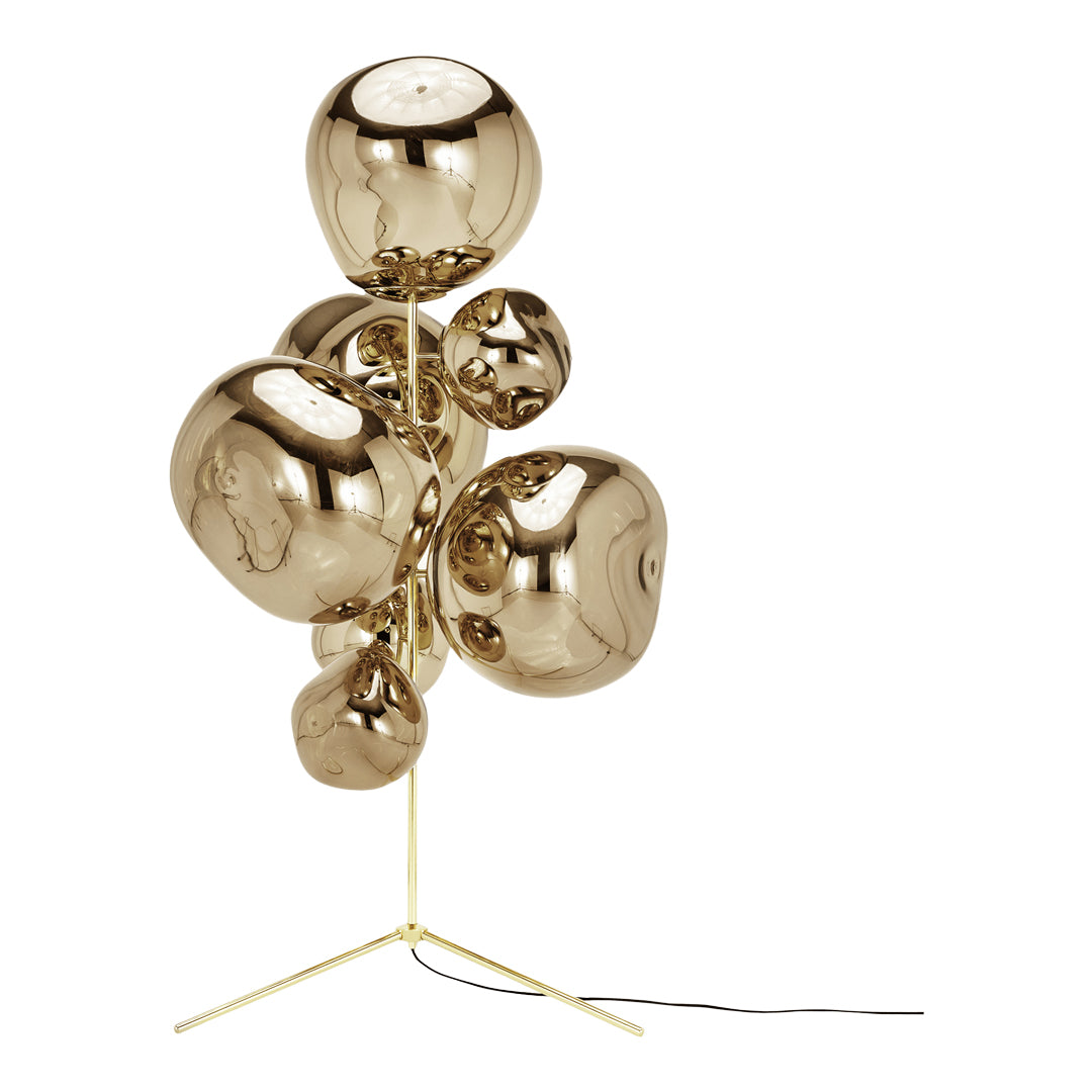 Modern gold bubble lamp with smooth, reflective surfaces and a sleek metallic finish, adding elegance to any space.