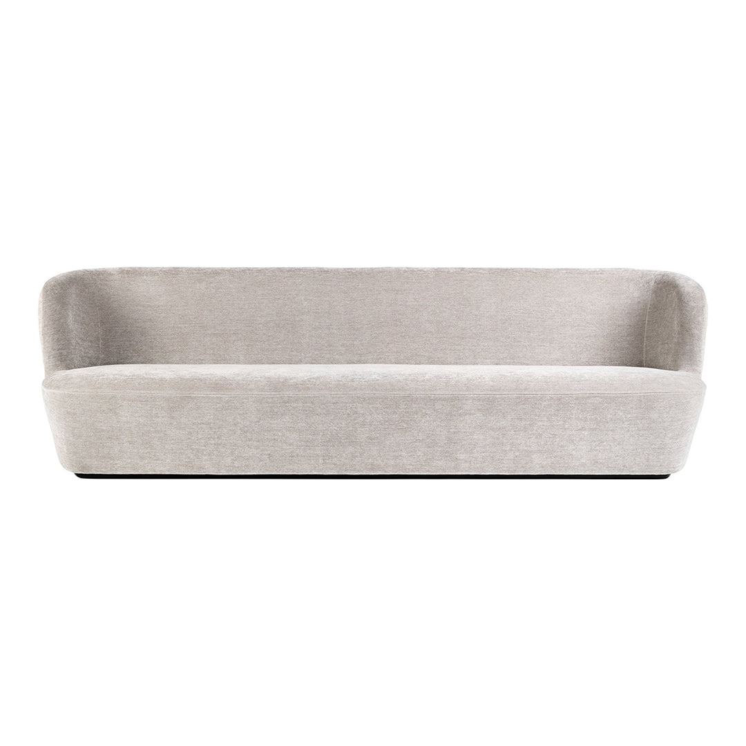 Light gray sofa with a minimalist design, featuring a smooth texture and no visible patterns. Ideal for modern decor.