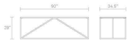 Sleek rectangular table design in white with minimalistic lines and a modern aesthetic. Perfect for any décor.